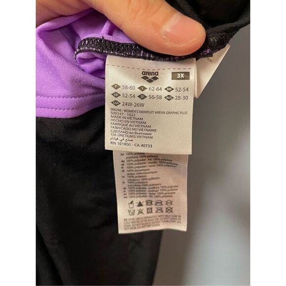 Arena Women's Swimsuit Swim Pro Back Graphic Lb One Piece Swimsuit Size 24-26 - Picture 4 of 5